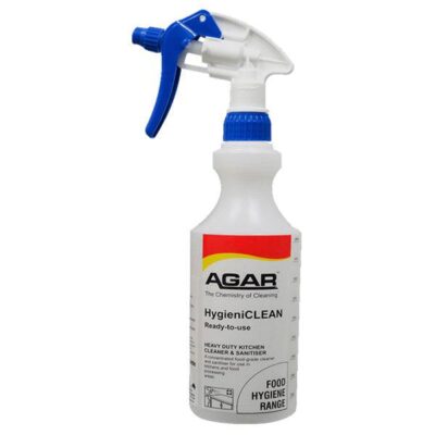 Agar Hygieni Clean Food Grade Cleaner and Sanitiser - 500ml Empty Dispensing Bottle