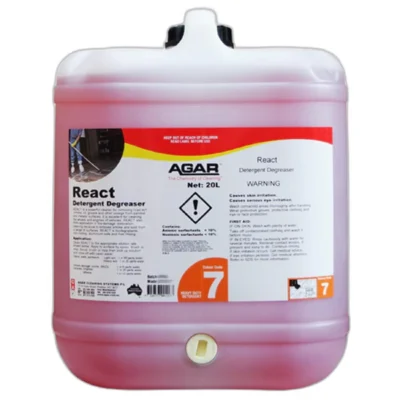 Agar React Degreaser for Smoke or Fire Restoration and Road Dirt - 20Lt
