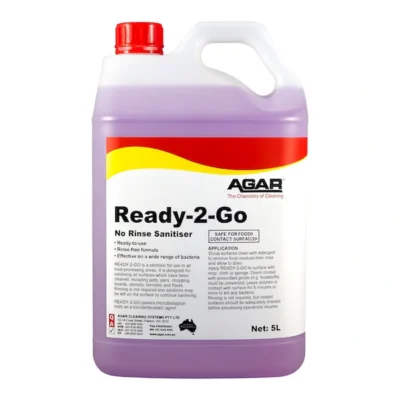 Agar Ready 2 Go No Rinsing Food Grade Sanitiser - 5Lt