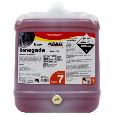 Agar Renegade Degreaser Detergent for Mud, Oil Films and Grease - 20Lt