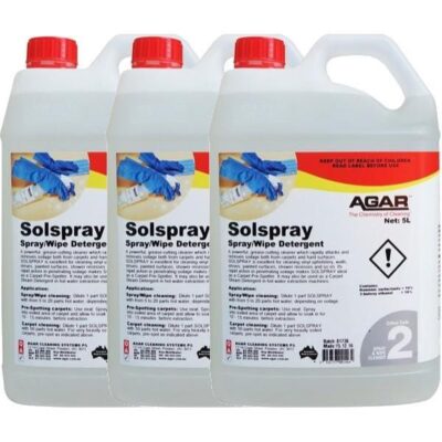 Agar Solspray Spray and Wipe Detergent - 3 X 5Lt