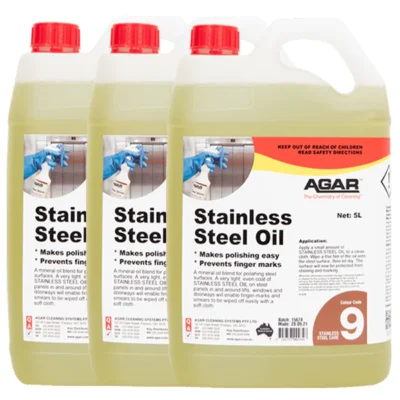 Agar Stainless Steel Oil – Shine & Protect Metal Surfaces Easily - 3 X 5Lt