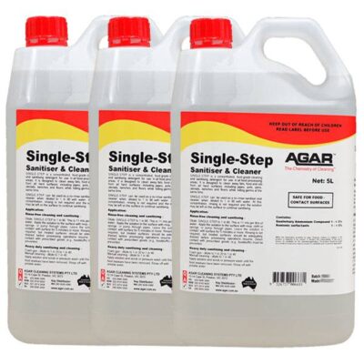 Agar Single Step Food Grade Sanitiser and Cleaner - 3 X 5Lt