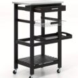 Black Beauty Cart multi purpose salon trolley with drawer shelves basket and wheels
