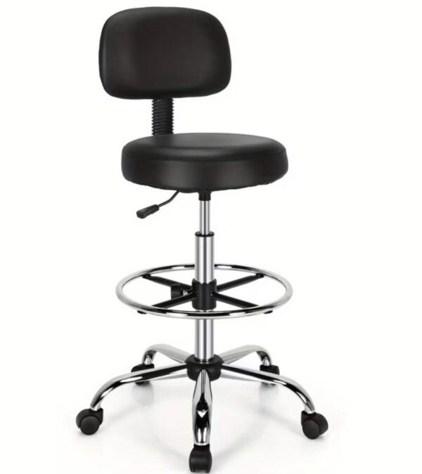 Stool With Back tall black adjustable beauty salon stool