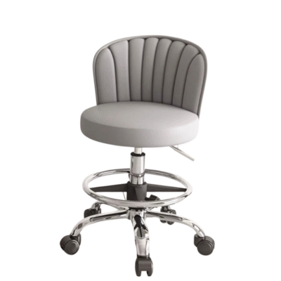 Belle Salon Stool Grey adjustable beauty salon stool with wheels