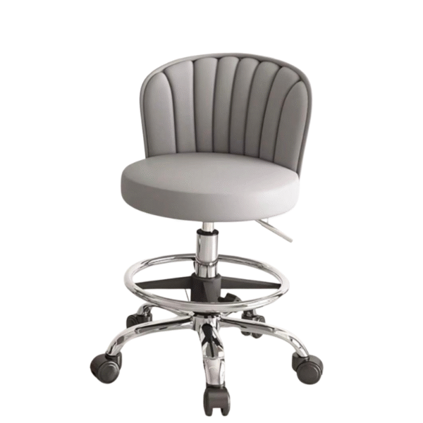 Belle Salon Stool Grey adjustable beauty salon stool with wheels