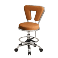 Luxe Beauty Stool with Backrest Tan adjustable salon stool with foot ring