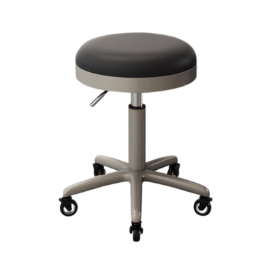 Matte Chrome Beauty Stool Black adjustable salon stool with wheels