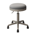 Matte Chrome Beauty Stool Grey adjustable salon stool with wheels