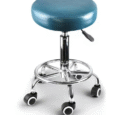 Salon Stool Blue adjustable round beauty stool with wheels