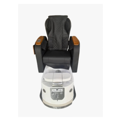 Noir Luxe black massage pedicure chair with foot spa basin
