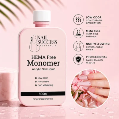 Acrylic Nail Liquid Monomer Low Odour HEMA Free - 500ml