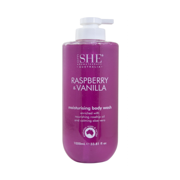 Raspberry vanilla body wash 1L SHE Australia