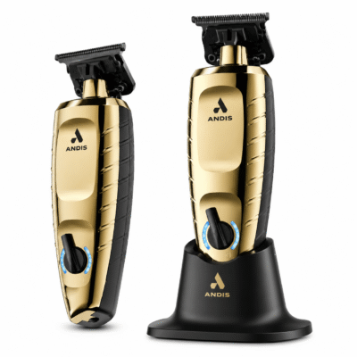 Andis GTX-EXO II gold cordless trimmer with charging stand