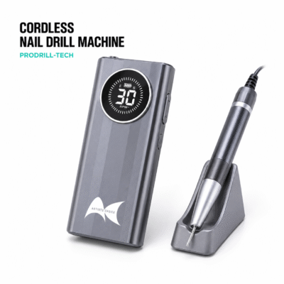 PRODRILL-TECH Nail Drill by Artist’s Choice with 30,000 RPM, brushless motor, 3000mAh battery, digital display and adjustable speed.