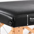 75cm Black Extra Plush Massage Table 6cm foam thickness