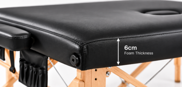 75cm Black Extra Plush Massage Table 6cm foam thickness