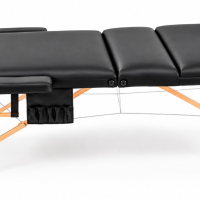 75cm Black Extra Plush Massage Table with Wood Legs