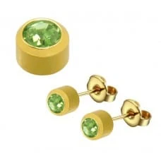 August (Peridot) Birthstone Earrings