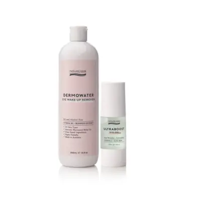 Dermowater Eye Makeup Remover & Ultraboost Eye Gel Duo - Bright Eye Duo - 500ml & 30ml