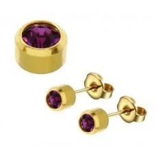 February (Amethyst) Birthstone Earrings