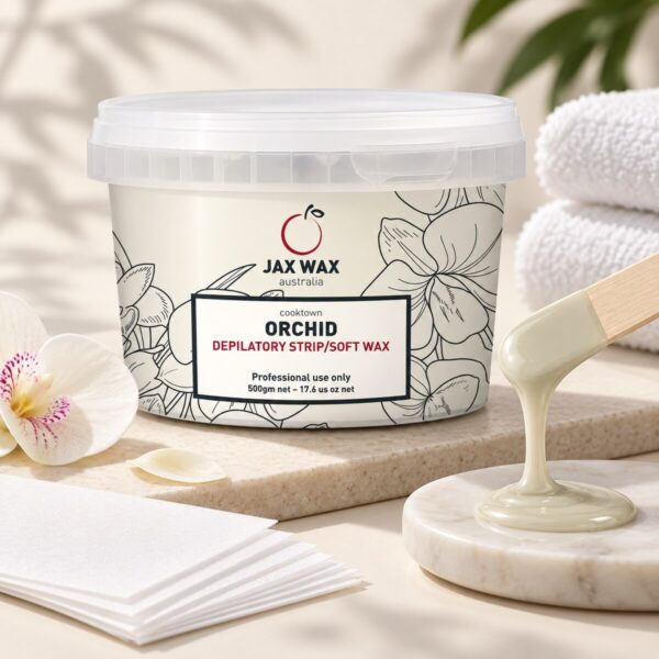 Cooktown Orchid Strip Wax 500gm with waxing strips and spatula