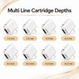 Liftique 8D HIFU Single Line cartridge pack of 7 with depths from 1.5 mm to 13.0 mm