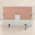 Rear view of pink and white double pedicure spa chair