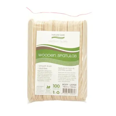 Natural Look Wooden Spatulas (Large) - 100pk