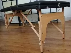 70cm Black Massage Table with Wood Legs + Deluxe Carry Bag