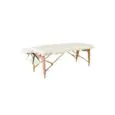 70cm Cream Pregnancy Massage Table with belly cutouts and wood legs