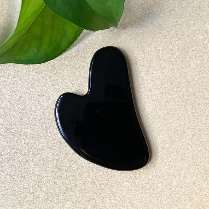 Natural Black Obsidian Crystal Jade Gua Sha