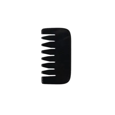 8.3 cm Square Black Obsidian Comb