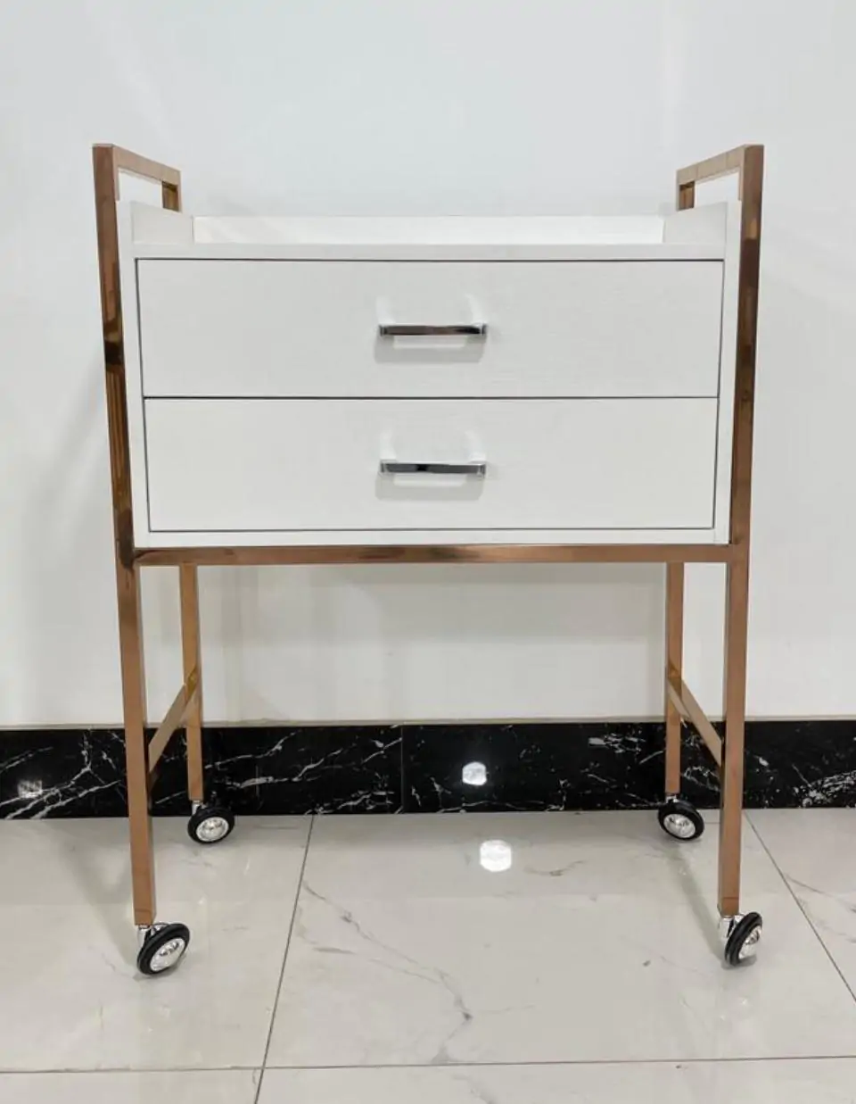 Gold and White 2 Draw Spa Trolley