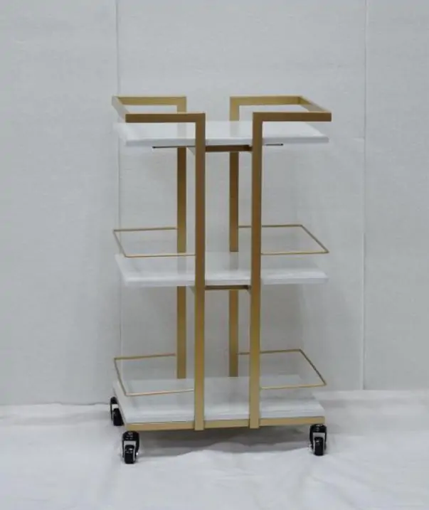 Gold and White 3 Tier Spa Trolley