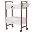 Gold and White Lockable 2 Draw Trolley