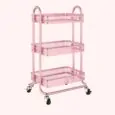 Pink 3 Tier Salon Trolley