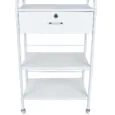 White Lockable 1 Draw Salon Trolley