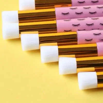 Pink Eyelash Extension Brush - Pack of 10
