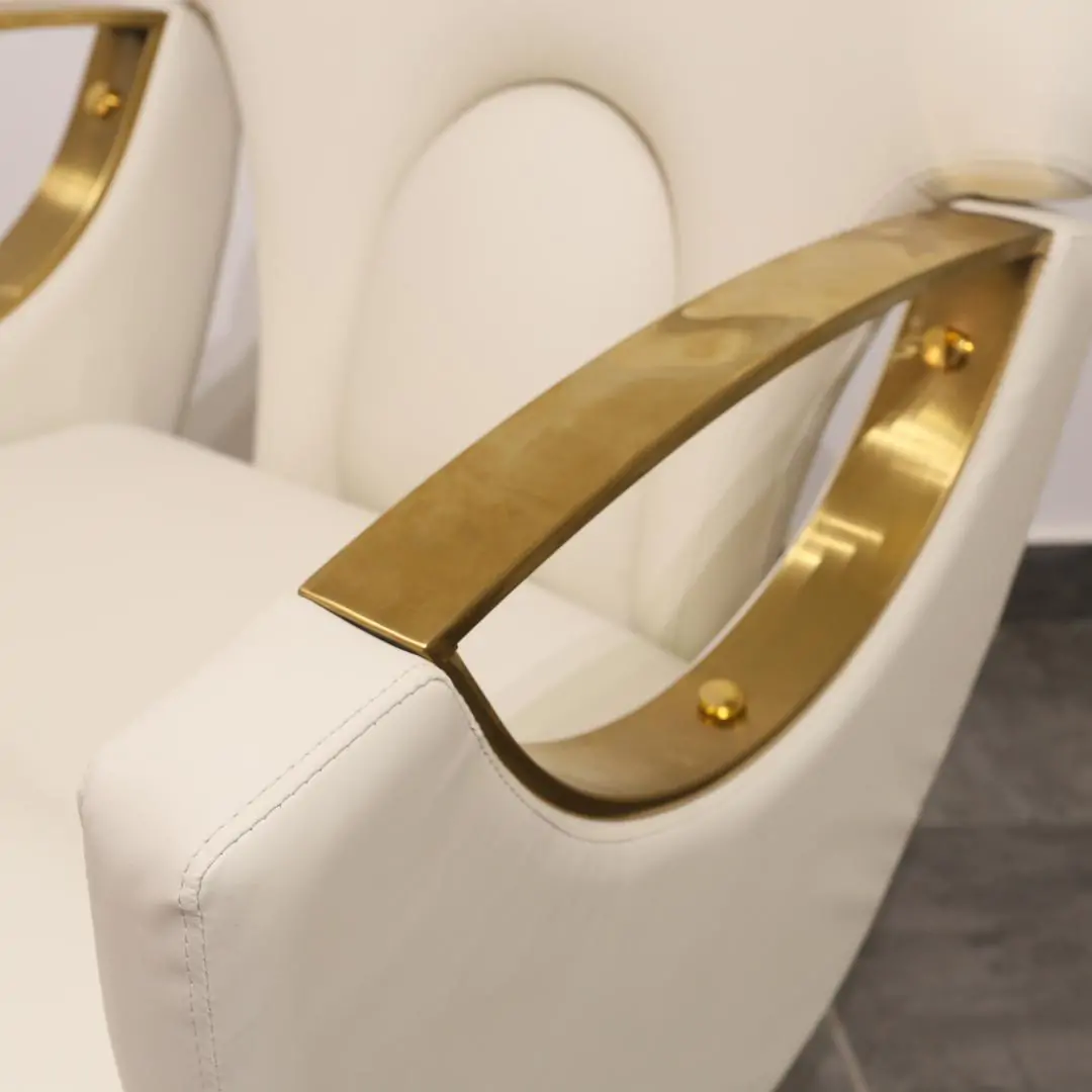 Lily Reclining Salon Chair White - Image 4