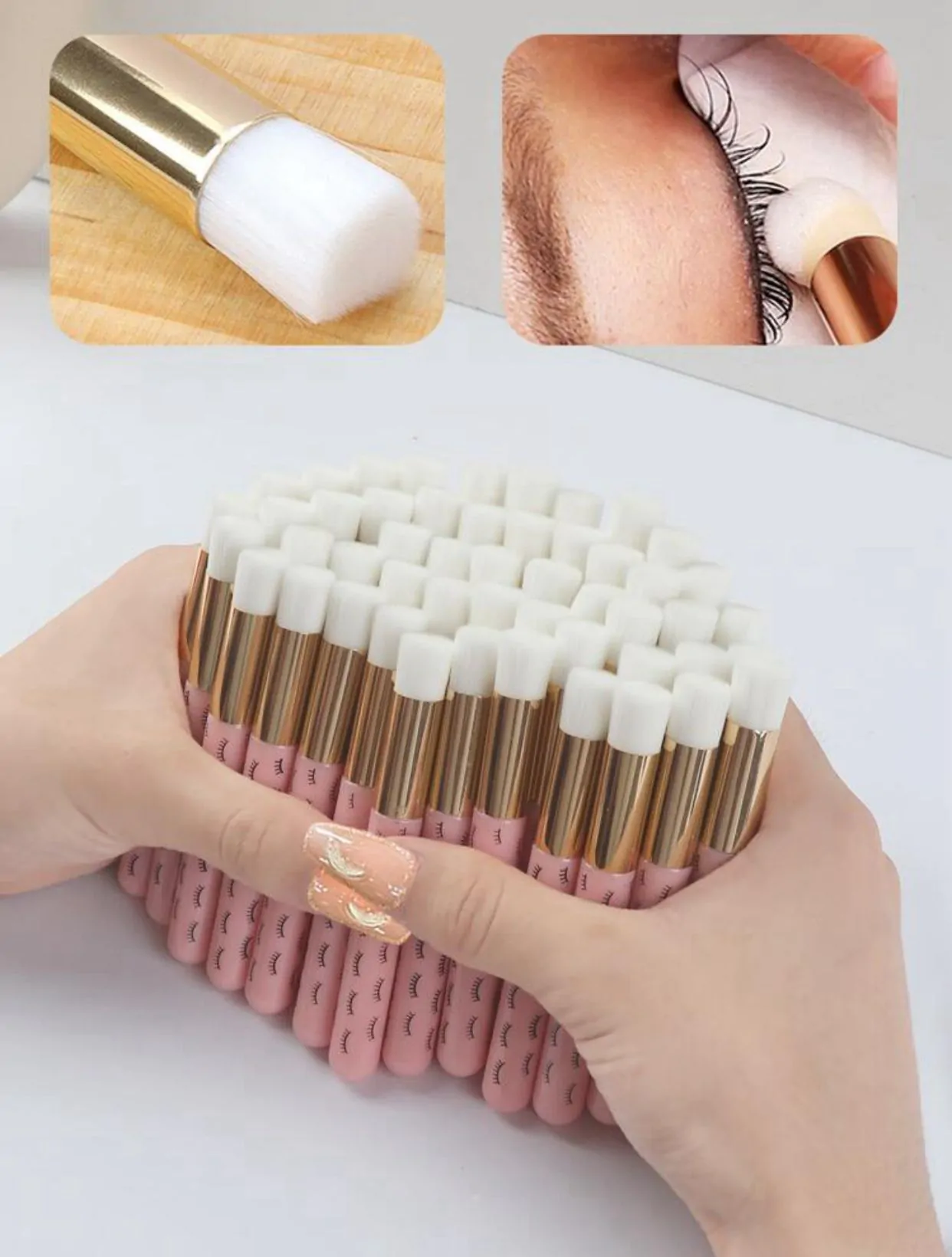 Pink Eyelash Extension Brush - Pack of 10 - Image 3