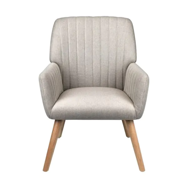 Sarah accent seat for salon reception areas with gold legs and plush upholstery