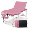 85cm Pink Aluminium Massage Table with 6cm plush padding and adjustable backrest