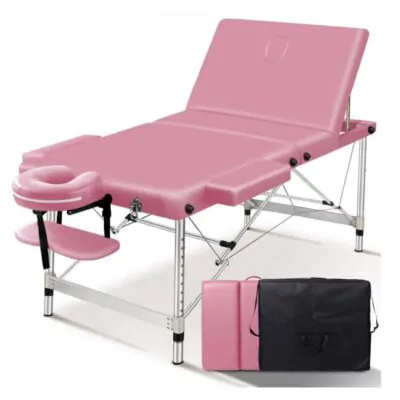 85cm Pink Massage Table With Aluminum Legs + Deluxe Carry Bag