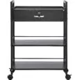 Black Lockable Single Drawer Trolley