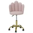 Pink Flower Salon Chair with gold base and petal-shaped velvet upholstery for luxury beauty salons