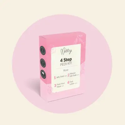 4 Step Pedi Kit Includes Jelly Soak - Rose