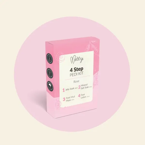 4 Step Pedi Kit Includes Jelly Soak - Rose