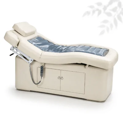 Heated Water Therapy Bed with electric lift and storage cabinet